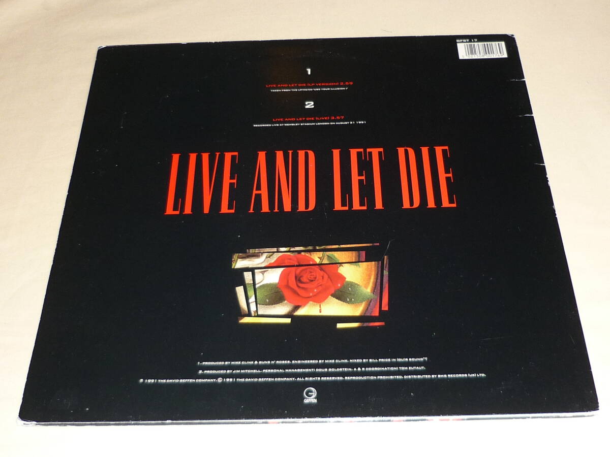 Guns N' Roses / Live And Let Die ～ UK / 1991年 / Geffen Records GFST 17 / 45 RPM Single / Limited Edition / Orange Translucentの画像2