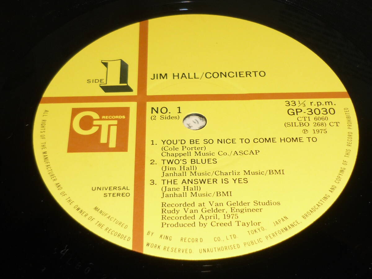 ジムホール Jim Hall / アランフェス協奏 Concierto ～ 国内オリジナル盤・帯付_画像4