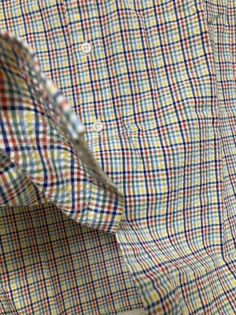 エルエルビーン L.L.BEAN サイズ XL コットン クレープシャツ 半袖 胸ポケット メンズ スリランカ製 チェックの画像8