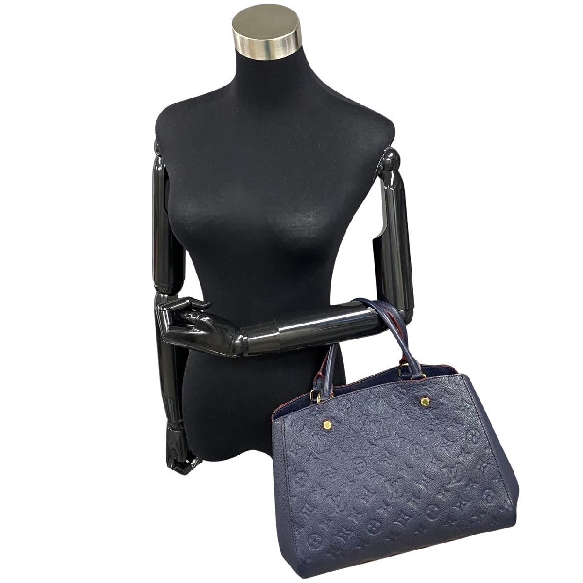 極 美品 LOUIS VUITTON ルイヴィトン モンテーニュ MM モノグラム アンプラント 2way ハンドバッグ ショルダーバッグ ネイビー 356-9_画像2