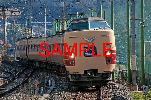 Ｄ-５A【鉄道写真】Ｌ版４枚　３８１系　特急やくも　国鉄特急色復刻塗装車（１）_画像1