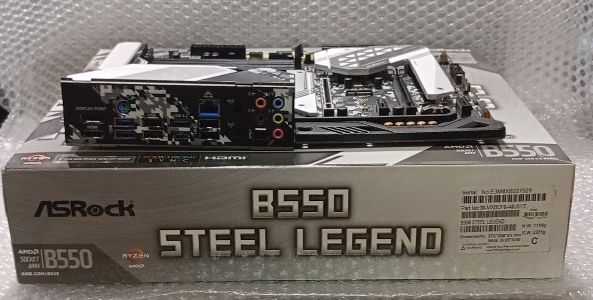 【動作品】ASRock B550 STEEL LEGEND Ryzen AM4 2.5G LAN Win10 Home 認証済み