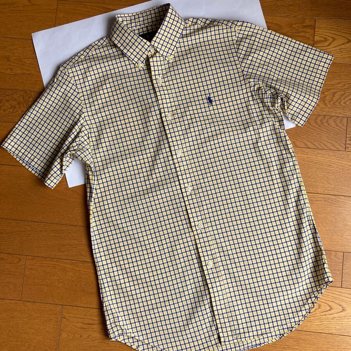 【美品】ラルフローレン☆メンズ半袖シャツ☆綿100%☆黄・紺・白色☆サイズ US S 170/92A（M）_画像2