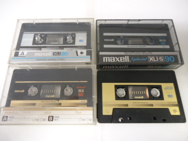 カセットテープ maxell マクセル XLⅡ XLⅡ-S XLⅠ90 XLⅠ-90 4本 中古 セットの画像1