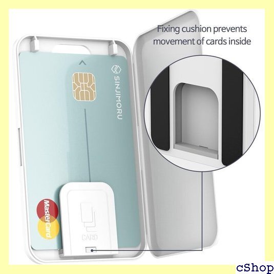 Sinjimoru 貼り付け型スマホカードケース、An 入れ 携帯ステッカーポケット。Card Zip ブラック 7