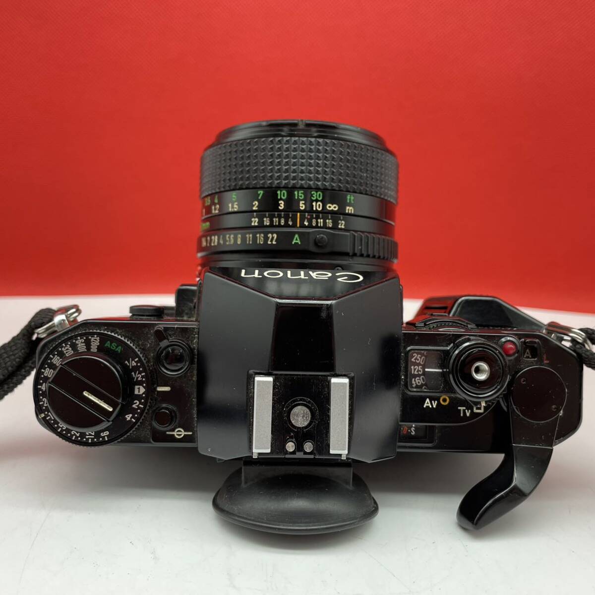 □ Canon A-1 ボディ フィルムカメラ 一眼レフカメラ New FD 50mm F1.4 レンズ 動作確認済 シャッターOK 現状品 キャノン_画像5