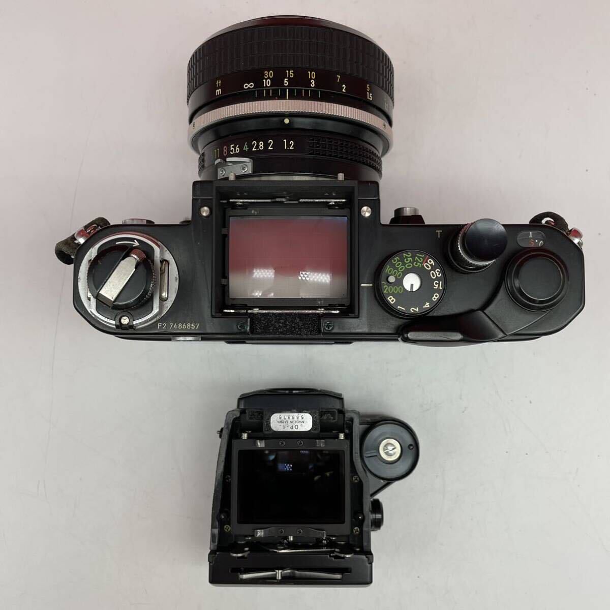 □ Nikon F2 フォトミック DP-1 フィルムカメラ 一眼レフカメラ ボディ NIKKOR 55mm F1.2 レンズ 動作確認済 シャッターOK 現状品 ニコン_画像8