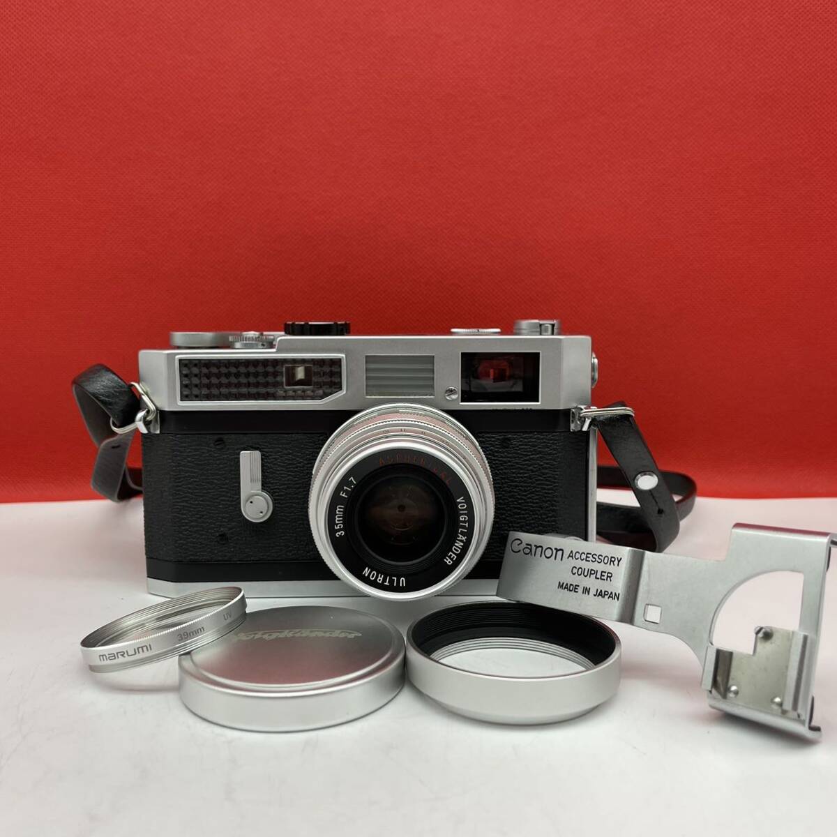 * Canon MODEL7 range finder film camera VOIGTLANDER ULTRON 35mm F1.7 lens accessory coupler shutter OK Canon 