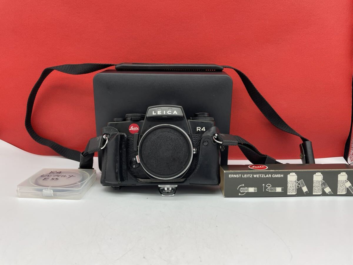 ＊ Leica R4 フィルムカメラ 一眼レフ ボディ ブラック シャッター、露出計OK ケース付き ライカの画像1