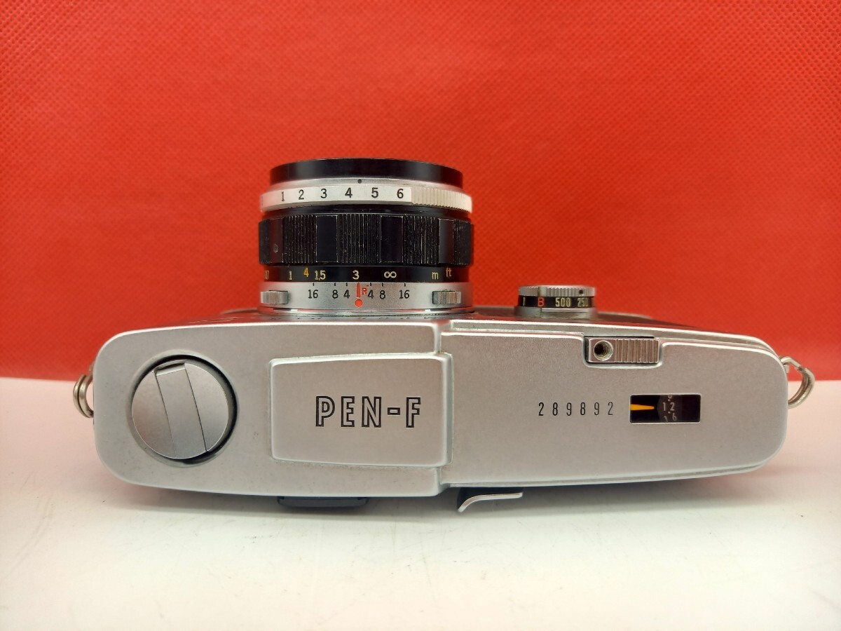 ■ OLYMPUS PEN-F 一眼レフ フィルムカメラ G.Zuiko Auto-S F1.8 38mm E.Zuiko Auto-T F3.5 100mm レンズ 動作確認済 現状品 オリンパスの画像5