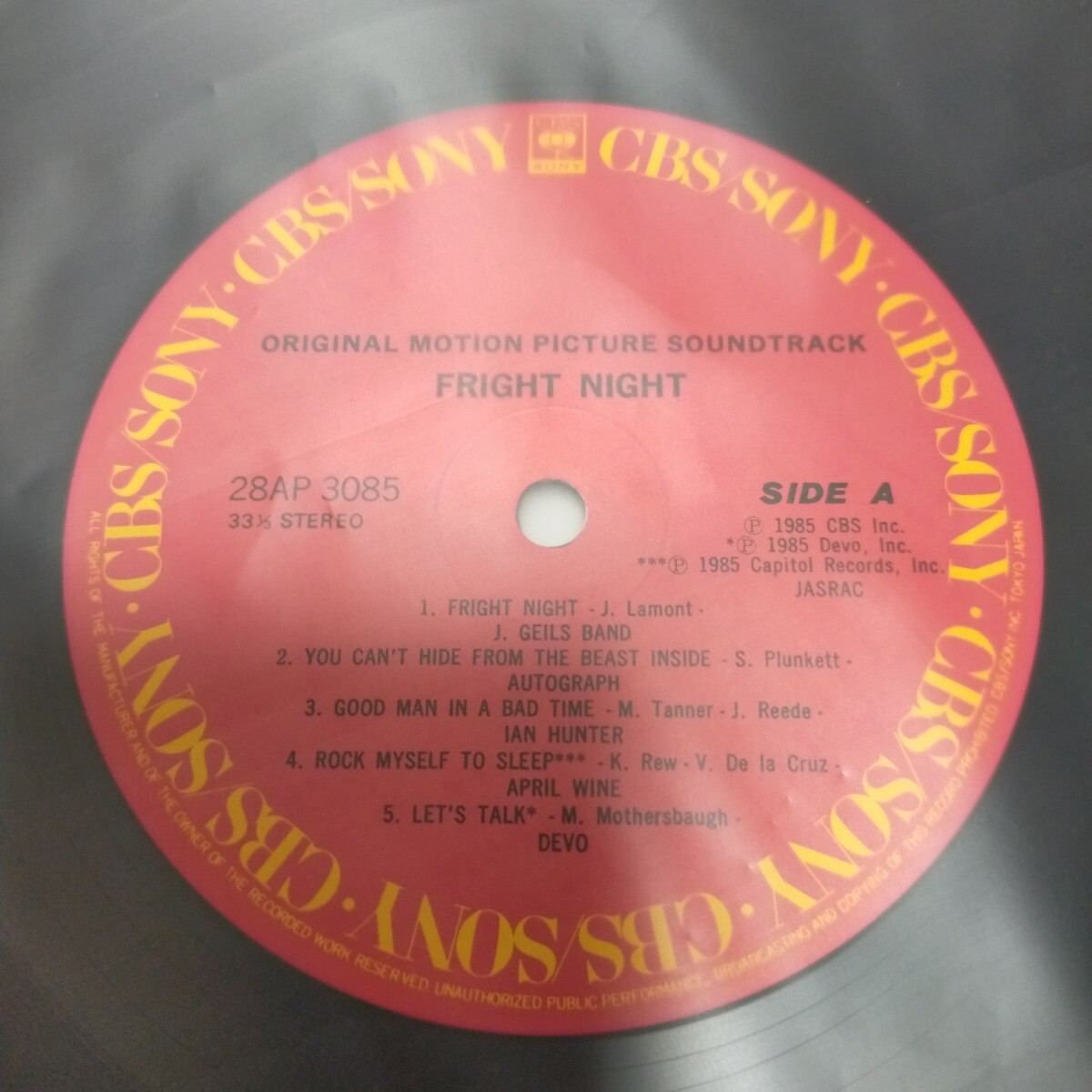 シュリンク残し NM美盤 ハガキ付 Obi帯付LP/O.S.T「FRIGHT NIGHTフライトナイト」28AP-3085/Autograph April Wine Ian Hunter Sparksの画像6