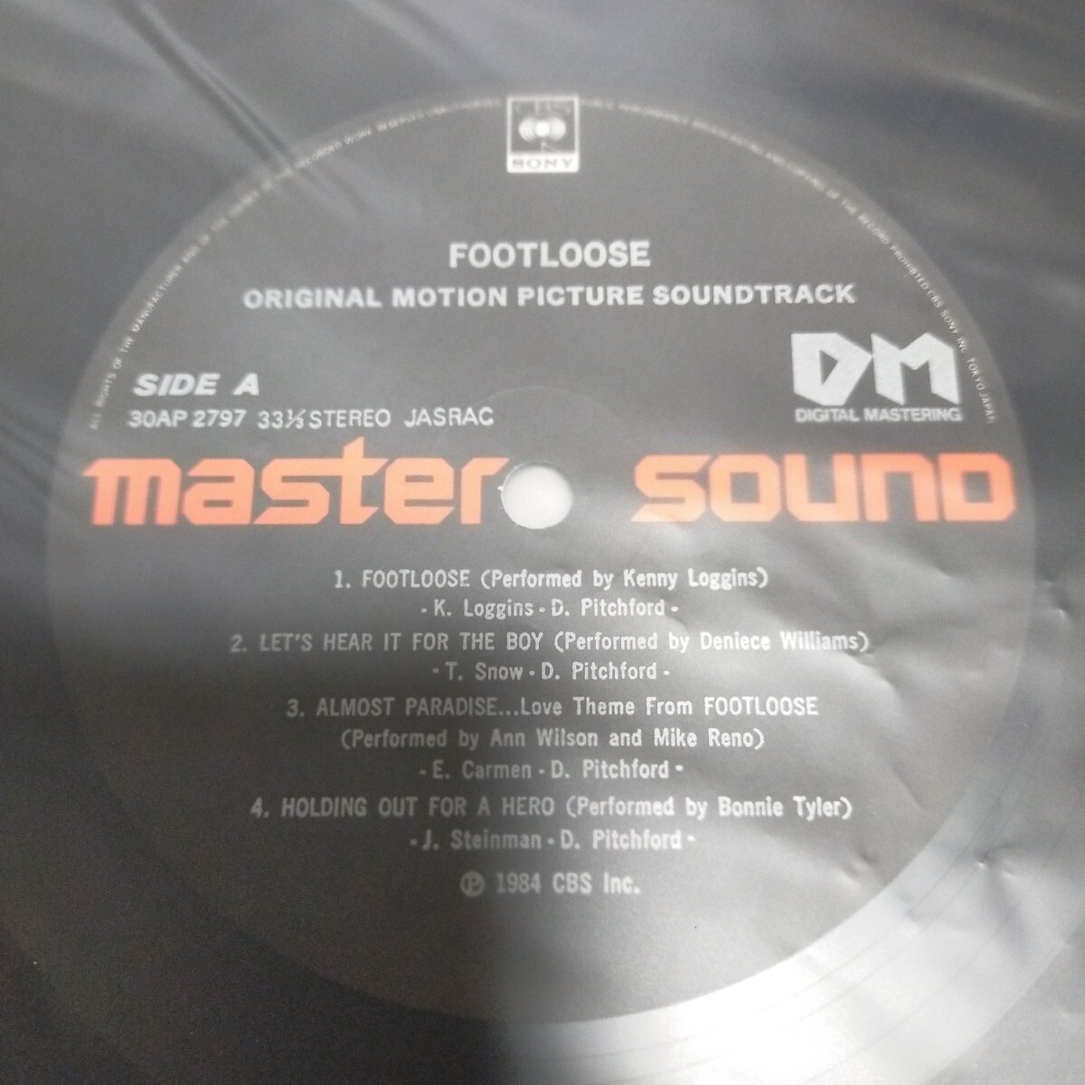 Master Sound盤 帯付LP/O.S.T「Footloose フットルース」30AP-2797+Kenny Loggins ケニー・ロギンス「Footloose〜メインテーマ」07SP-787_画像8