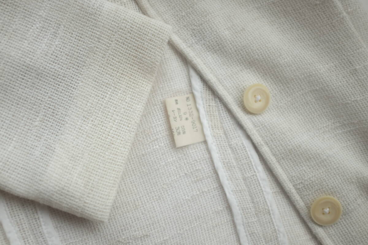  Max Mara *MAX MARA* beautiful goods *... jacket *linen.* woven ground pattern *.. feeling equipped * eggshell white series *9 number 
