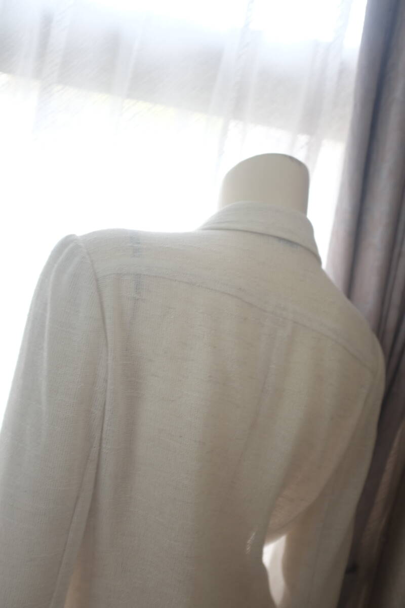  Max Mara *MAX MARA* beautiful goods *... jacket *linen.* woven ground pattern *.. feeling equipped * eggshell white series *9 number 