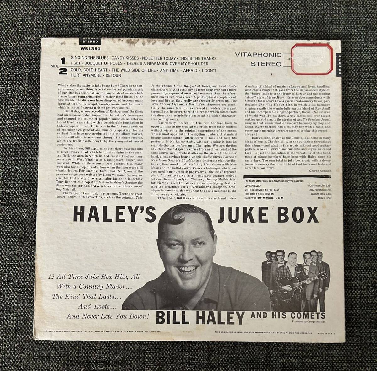 Bill Haley And His Comets 1960 US Original Stereo LP Haley's Juke Box .. ロカビリー_画像2