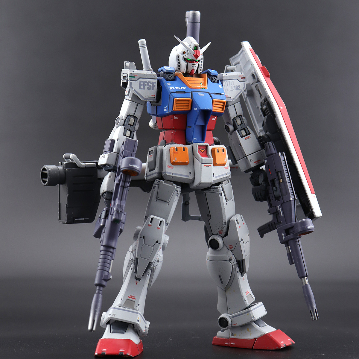 HG 1/144 オリジン ガンダム 中期型 塗装済完成品 機動戦士ガンダム アムロ・レイ THE ORIGIN ククルス・ドアンの島版 プレバン カトキ_画像5