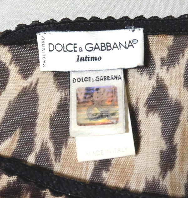 DOLCE & GABBANA Intimo ドルチェ＆ガッバーナ インチモ レオパード 豹柄 ノースリーブシフォントップス S 美品 春夏の画像7