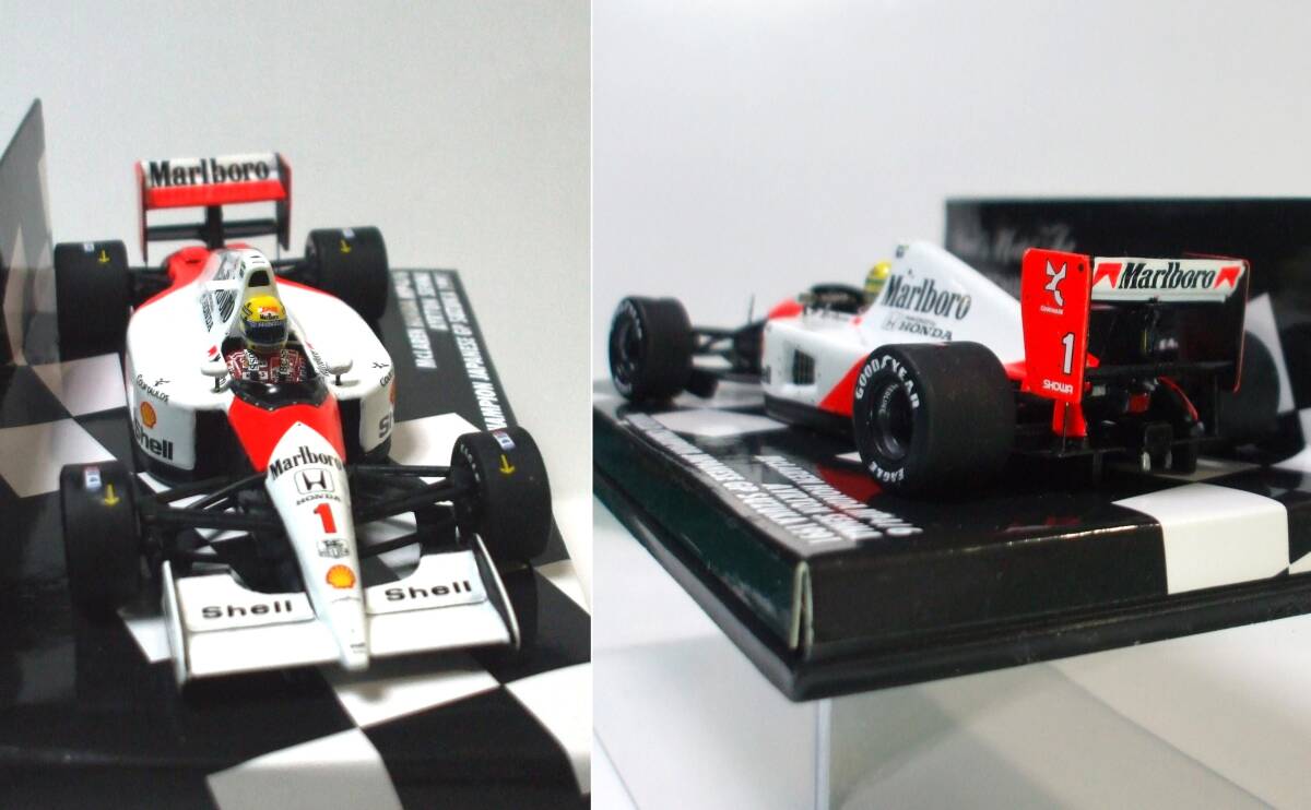 Marlboro★マクラーレン ホンダ MP4/6 セナ 日本GP デカール貼替.フィギュア.ケース変更★PMA 1/43_画像9