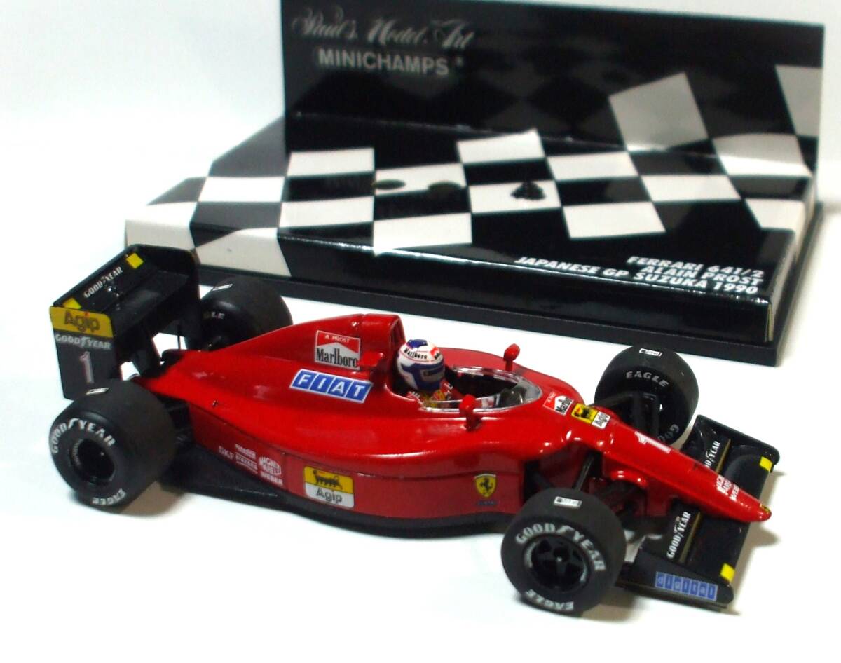 Marlboro★フェラーリ 641/2 プロスト フィギュア PMAケース 日本GP タイヤ交換.デカール全貼替 F1-90★IXO 1/43の画像3