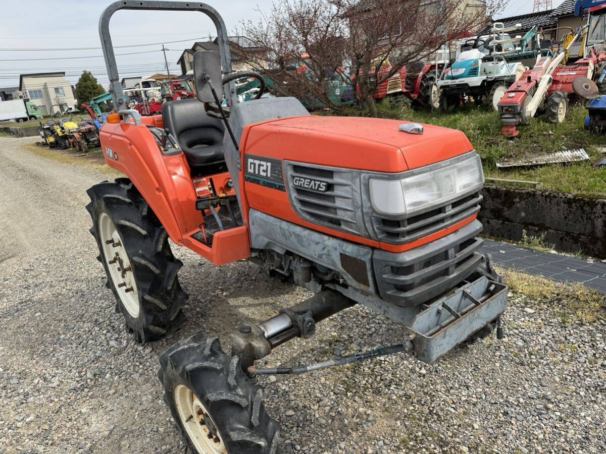 ★富山県★クボタ GT21 トラクター ハイクリ 自動水平 パワステ ディーゼル 4WD ロータリー無し 実動 の画像2