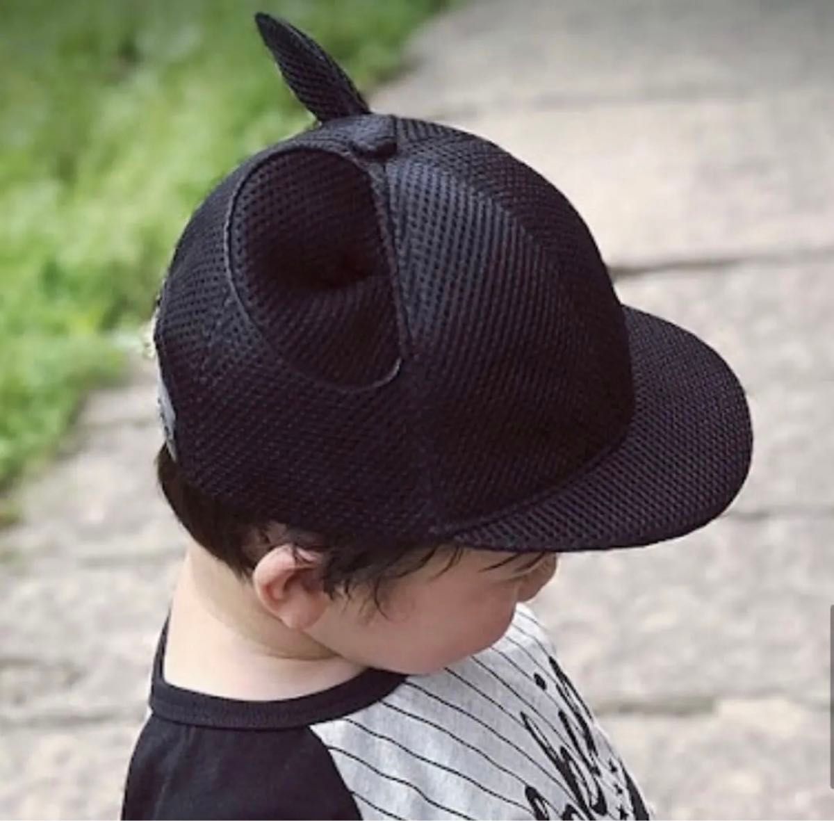 子供 50cm メッシュ マウス キャップ 耳付き 帽子 ミッキー ベビー帽