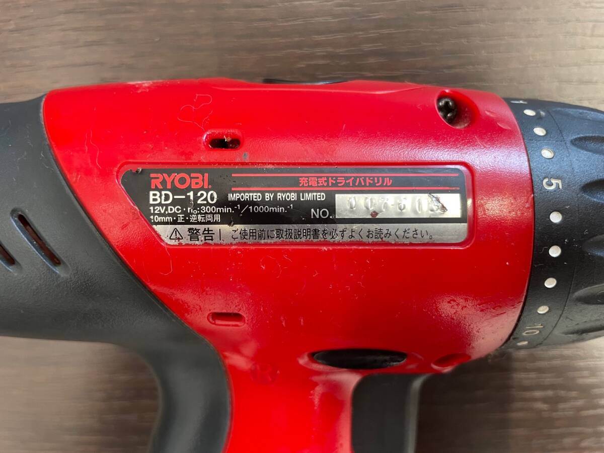 小＃6326 RYOBI リョービ BD-120 充電式 電ドリ 電動ドライバー ドライバドリル 充電器付属 電動工具の画像3