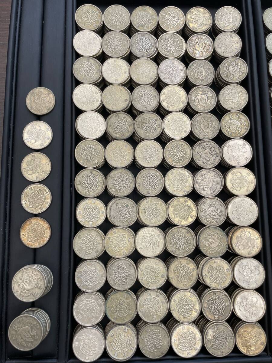 小＃7933 【1円スタート】 100円銀貨　1465枚/額面146,500円　総重量約7022.6ｇ　稲穂/オリンピック/鳳凰　 硬貨　銀貨_画像9