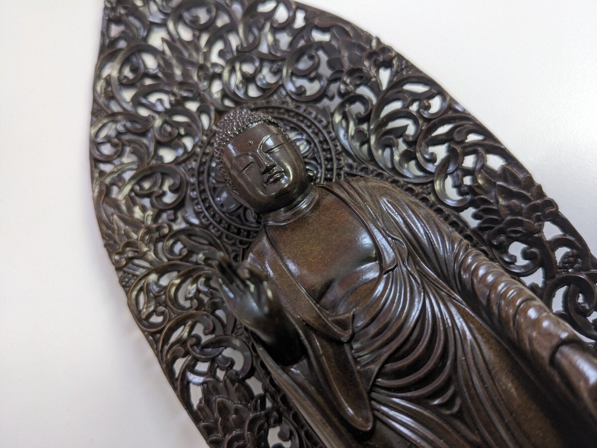 阿弥陀如来 松久朋琳 仏壇 仏壇 伝統工芸 骨董 アンティーク 箱付き 復刻 ブロンズ像の画像2