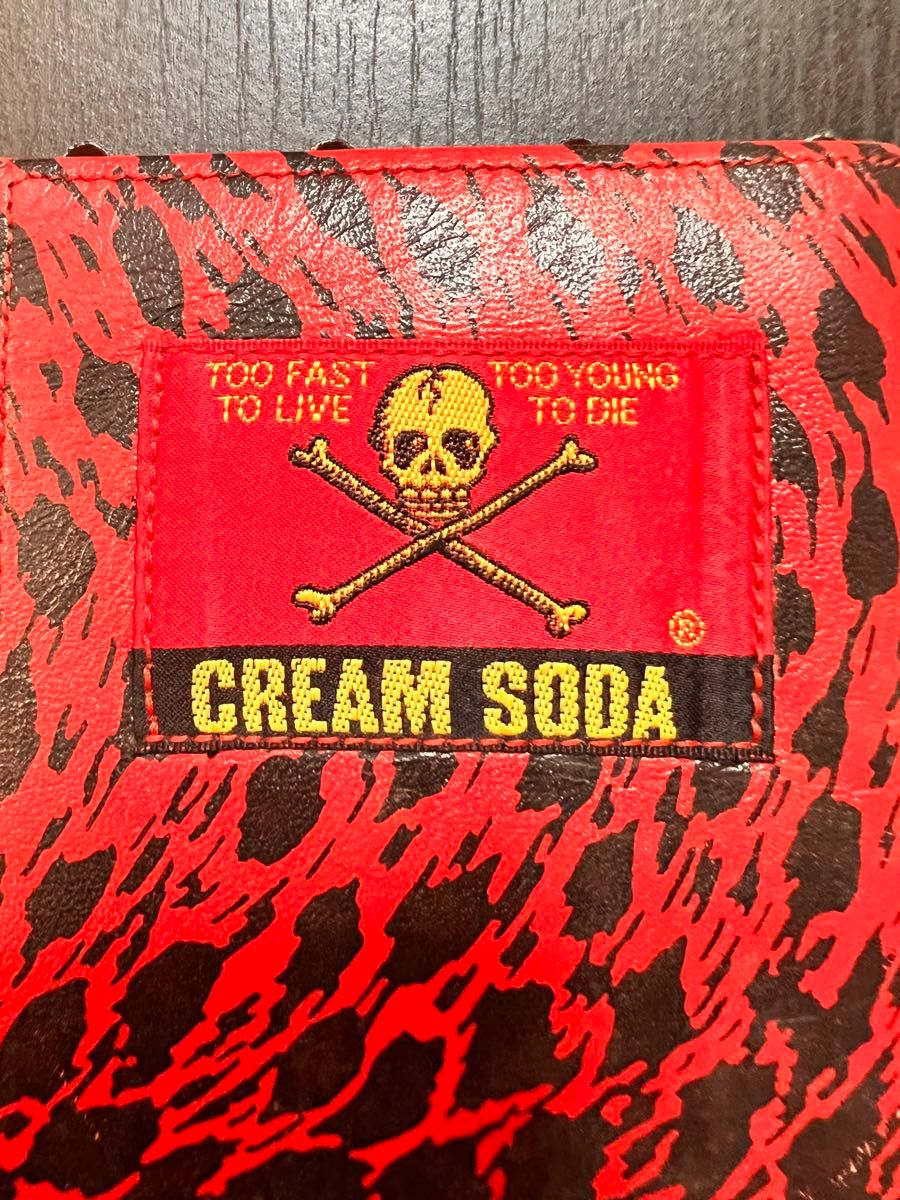 CREAM SODA クリームソーダ  長財布　赤豹柄 ピンクドラゴン