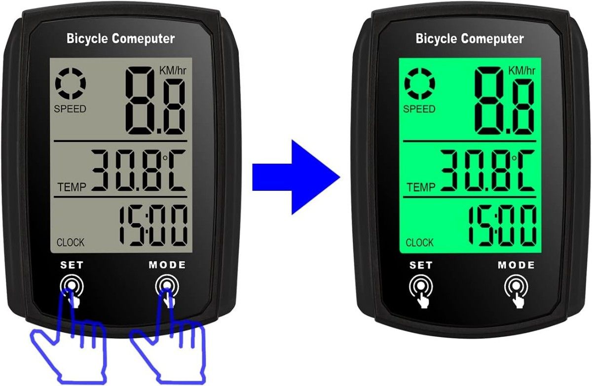 サイクルコンピュータ スピードメーター 自転車 有線 バックライト付き 速度メーター 多機能 大画面表示