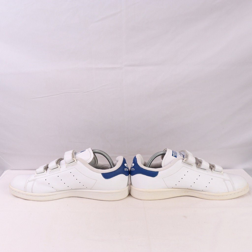 STAN SMITH CF 26.5cm/adidas スタンスミス コンフォート アディダス スニーカー ベルクロ 白 ホワイト 青 中古 古着 メンズ ad4985の画像5