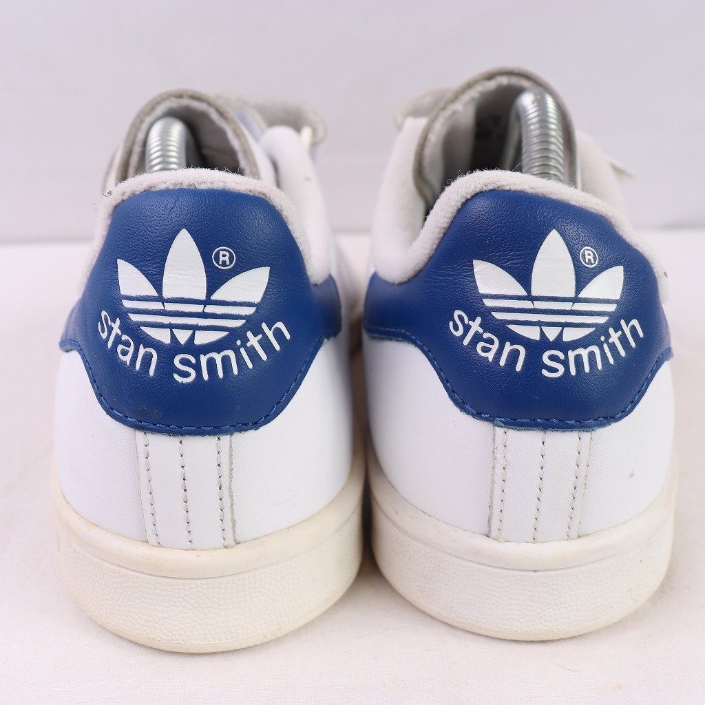 STAN SMITH CF 26.5cm/adidas スタンスミス コンフォート アディダス スニーカー ベルクロ 白 ホワイト 青 中古 古着 メンズ ad4985の画像2