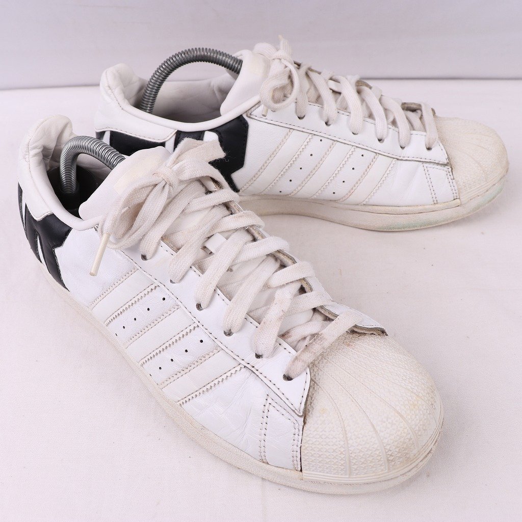 SUPERSTAR 27.0cm/adidas スーパースター アディダス スニーカー 白 ホワイト 黒 ロゴ 中古 古着 メンズ ad4992_画像7