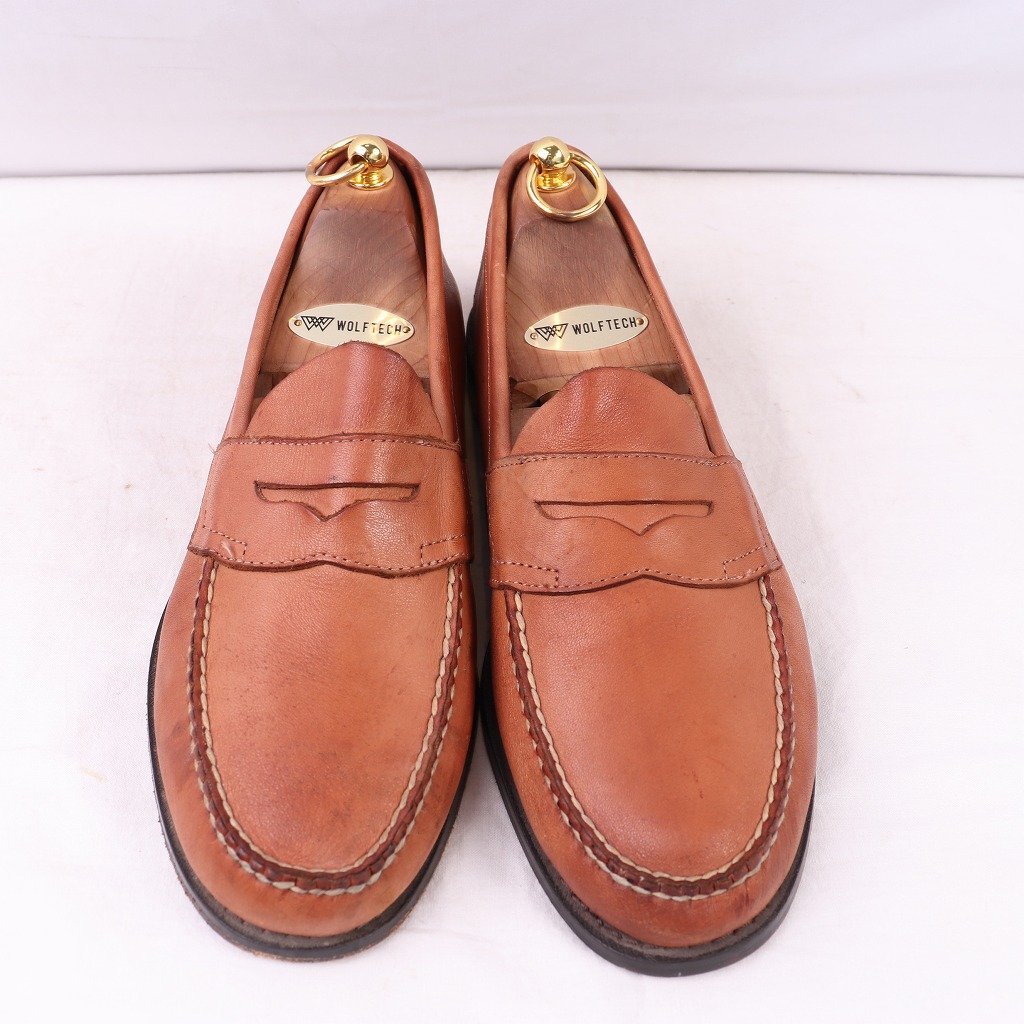 G.H.BASS 9 1/2 D /~27.5cm ранг pe колено Loafer Brown чай монета Loafer // we Jean zWEEJUNSji- H автобус б/у ds4365