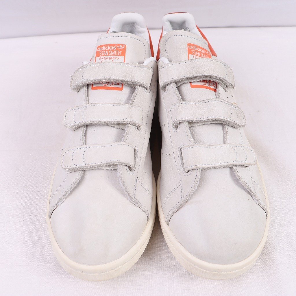 STAN SMITH CF 27.0cm/adidas スタンスミス アディダス スニーカー ベルクロ 白 ホワイト オレンジ 中古 古着 レディース ad5033_画像3