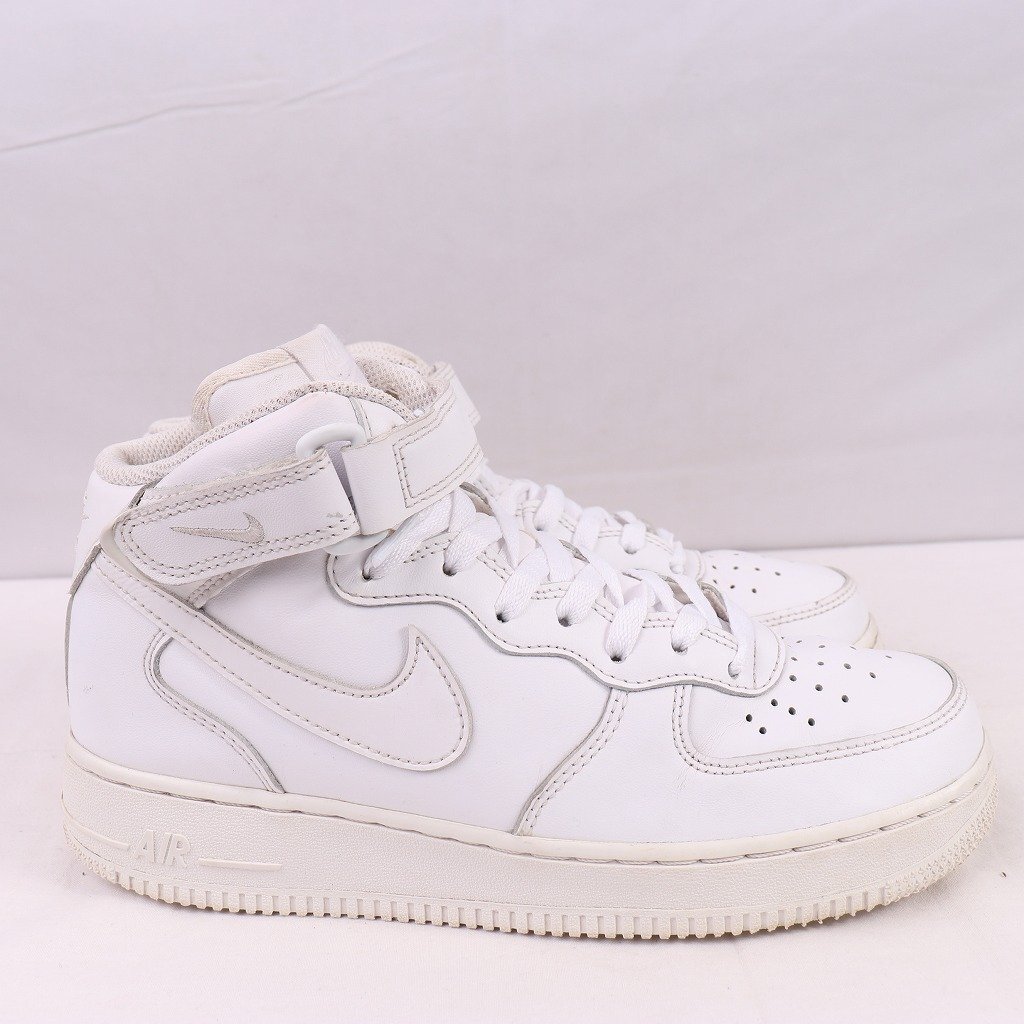 AIR FORCE 1 MID '07 25.0cm/NIKE エアフォース 1 ロー 07 ナイキ 古着 中古 白 オールホワイト メンズ スニーカーxx8223_画像4