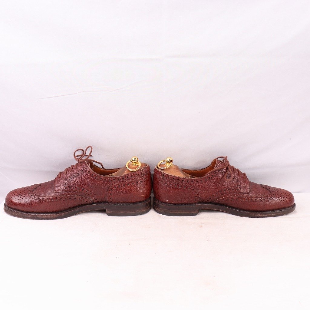  Edward ma year 8 D/ 26.5cm rom and rear (before and after) Eduard Meier Wing chip tea leather shoes dress leather shoes old clothes used high class shoes men's ds4403