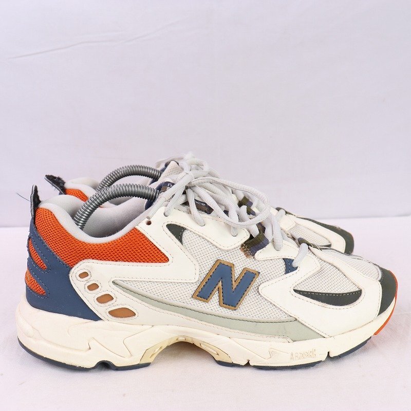 828 ニューバランス 26.5cm/new balance 白 ホワイト 紺 グレー オレンジ 中古 古着 スニーカー メンズ yy8989_画像4