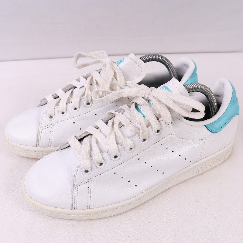 STAN SMITH 25.5cm/adidas スタンスミス アディダス スニーカー 白 ホワイト 水色 中古 古着 メンズ ad4927_画像1