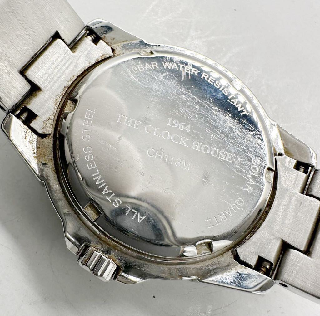 【ザ・クロックハウス1円〜】THE CLOCK HOUSE CH113M クロノグラフ 黒文字盤 腕時計 メンズ 稼動品 中古 L8616の画像6