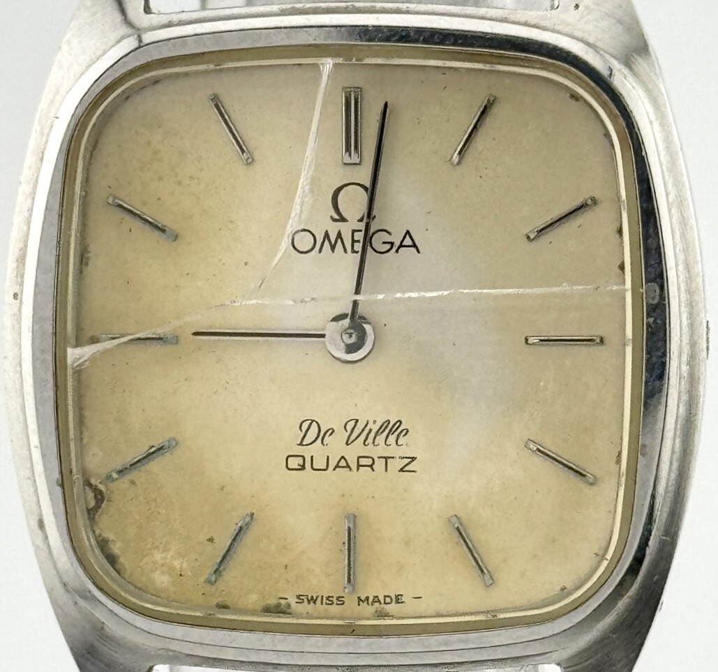 【オメガ 1円～】 ◎OMEGA◎ デヴィル スクエア シルバー 腕時計 クォーツ 不動 レディース U8200の画像2
