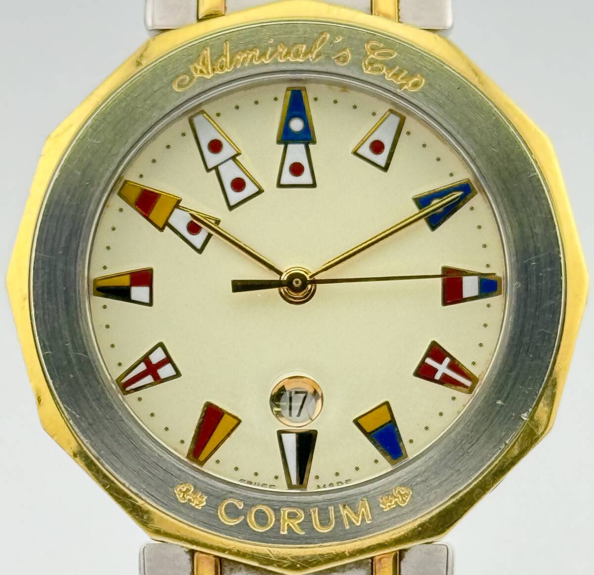 【コルム 1円～】 ◎CORUM◎ 99.810.21.V-52 アドミラルズカップ アイボリー 腕時計 クォーツ 稼働 メンズ W85T68の画像2