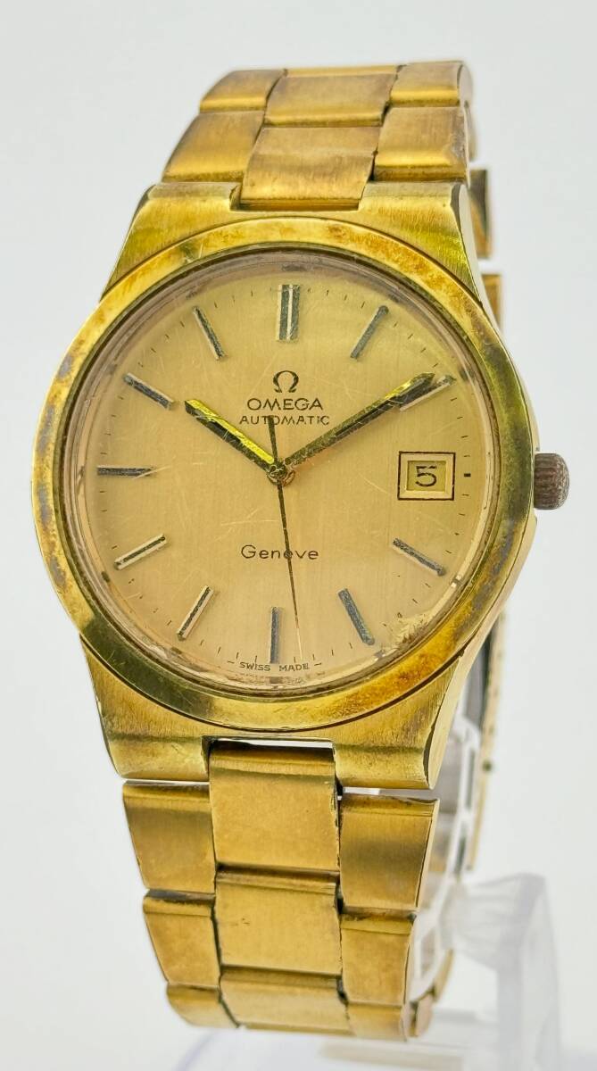 【オメガ 1円～】 ◎OMEGA◎ ジュネーブ デイト ゴールド 腕時計 AT 不動 メンズ L85B03の画像1
