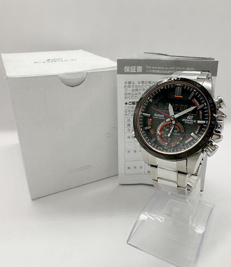 【カシオ1円〜】CASIO ECB-800DB-1AJF クロノグラフ Bluetooth搭載 タフソーラー 腕時計 メンズ 稼動品 中古 85C88の画像1