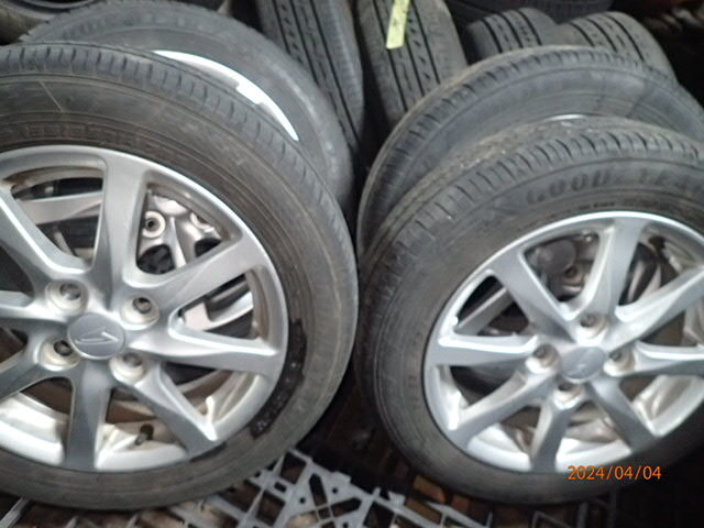 4本 ダイハツ 14x4.5J +45 グッドイヤー 155/65R14 2021年製 純正 アルミ ムーヴ ミラ タント ウェイク キャスト ミラココア ミラジーノ_画像1