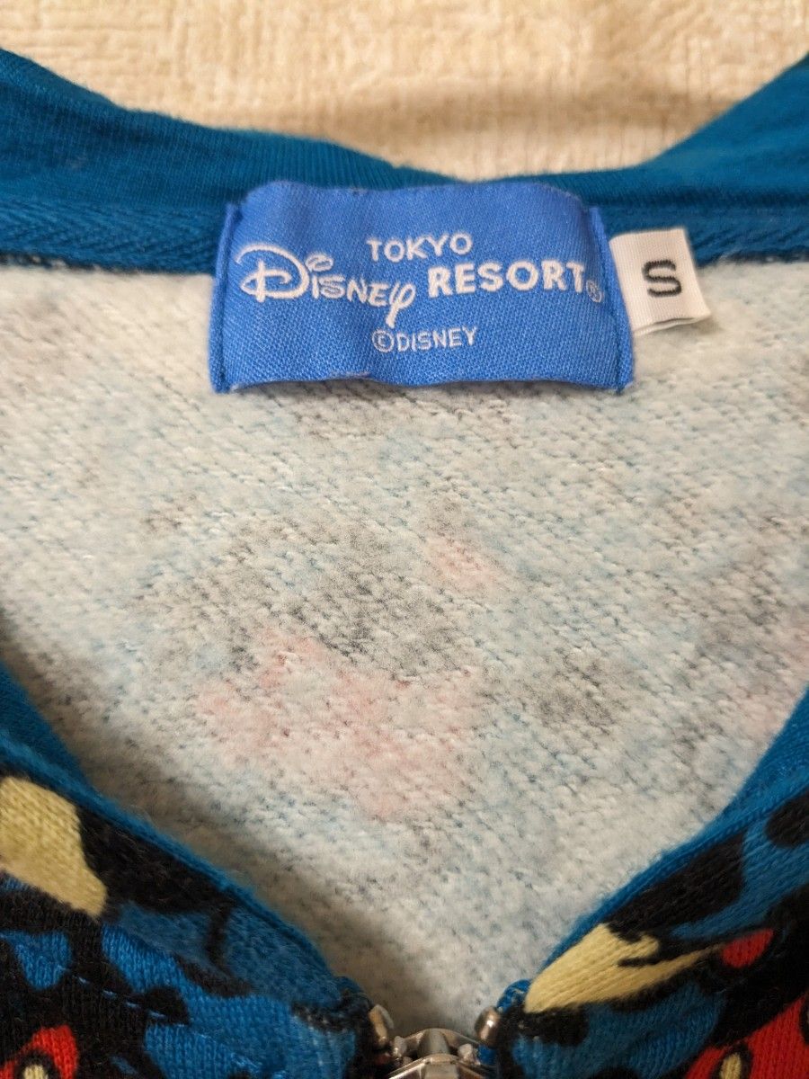 ディズニー パーカー　ミッキー　S　 ジップアップ　長袖　　ブルー　青　レディース　東京ディズニーランド　Disney