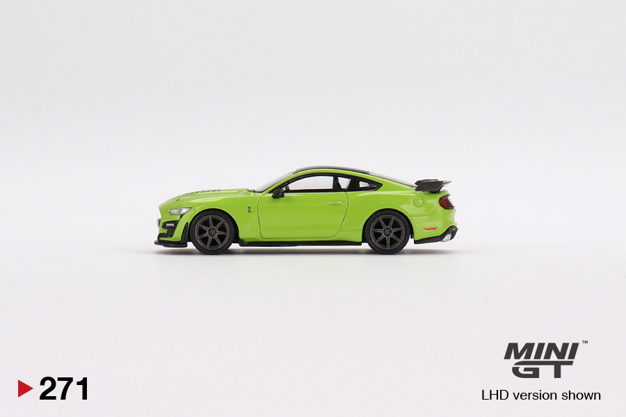 1/64 MINI-GT MGT00271-L Ford Mustang Shelby GT500 Grabber Lime フォード マスタング シェルビー GT500 グラバーライム Tarmac Worksの画像3