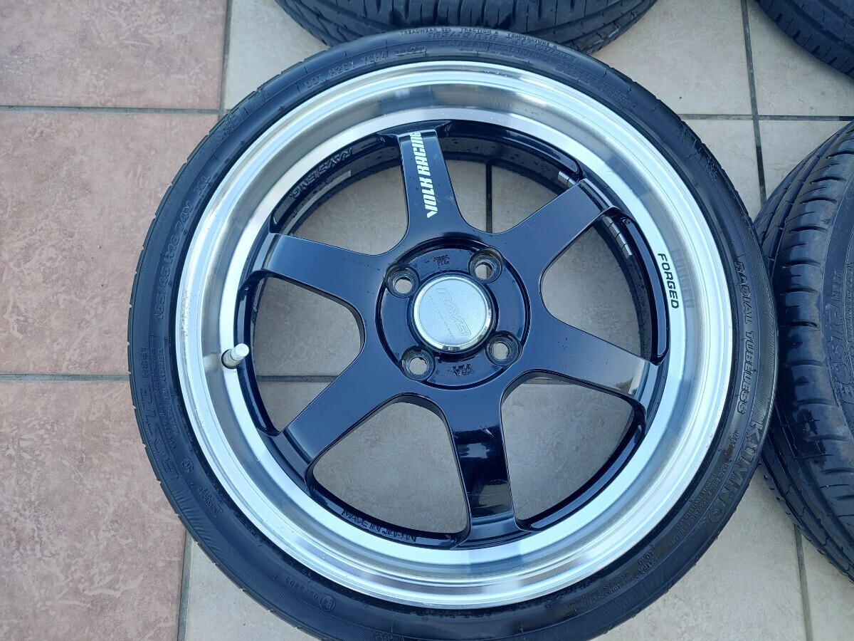 RAYS VOLKRACING レイズ ボルクレーシング TE37 KCR 16×5.5J +45 4穴 165/45R16 クムホタイヤ 4本の画像3