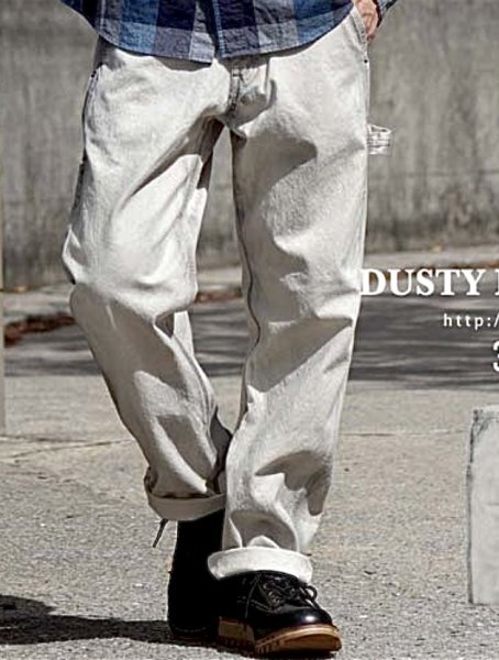 送料0 児島ジーンズ KOJIMA GENES 富士金梅 ダスティーペインターパンツ DUSTY PAINTER PANTS RNB-1263D-OFF-40 ユーズド加工 大きいサイズ_画像3