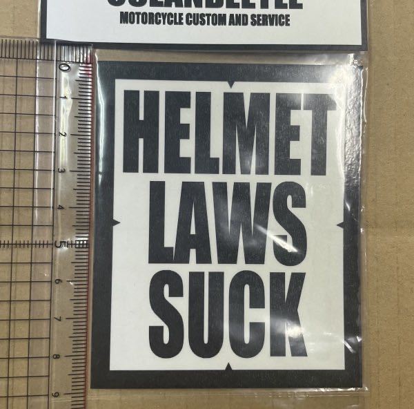 【OCEAN BEETLE】オーシャンビートル HELMET LAWS SUCK ステッカー 抜き型ステッカー BLACK / バイカー バイク乗り Sticker Helmet chopperの画像6